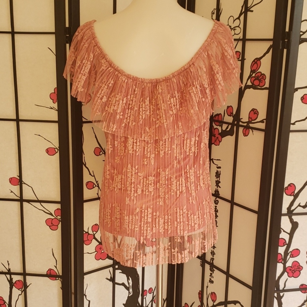 INDIGO ROSE MAUVE CHIFFON TOP - Picture 3 of 8
